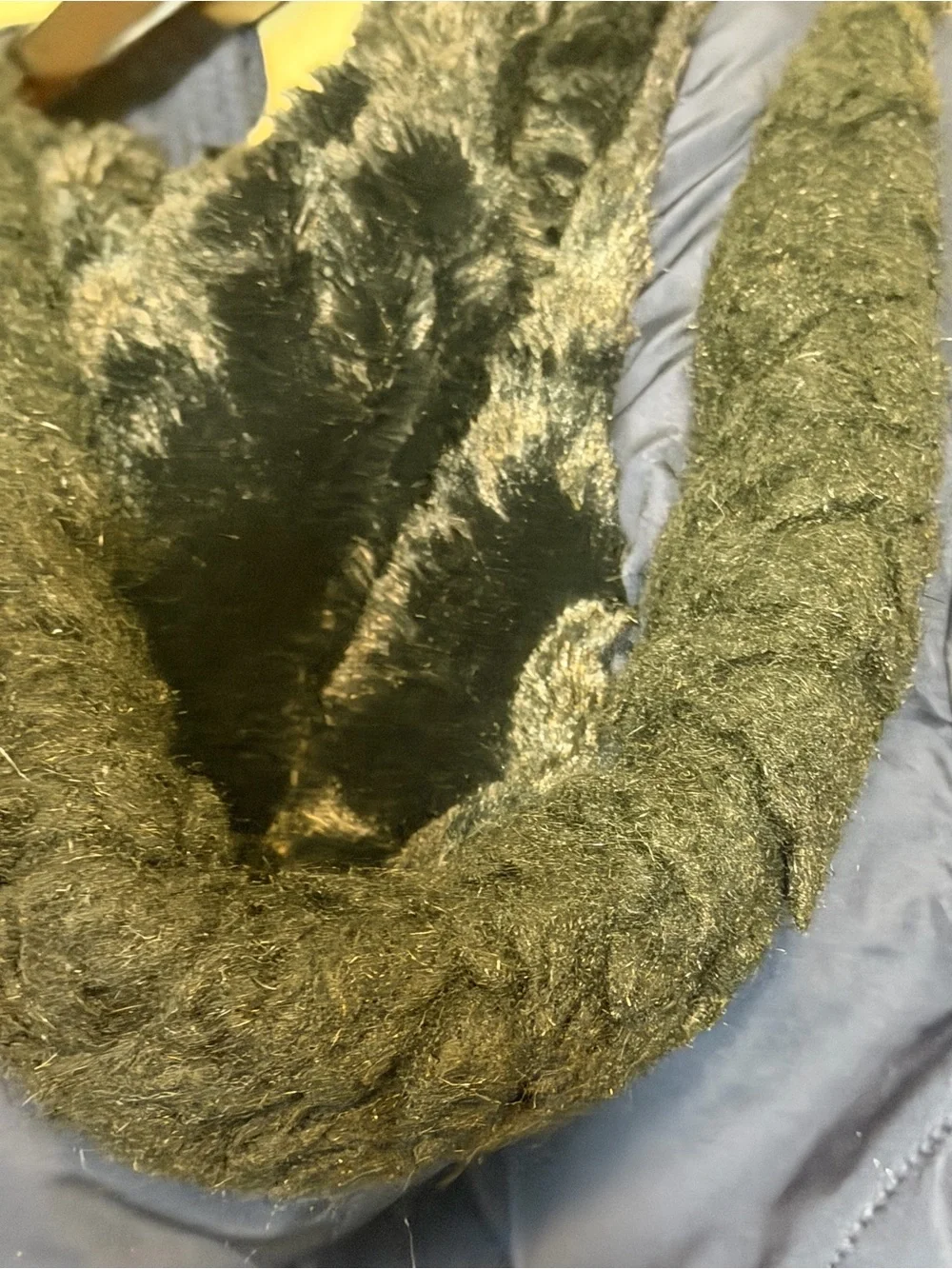 Old Navy Kids Navy Quilted Hooded Jacket with Faux Fur Lining